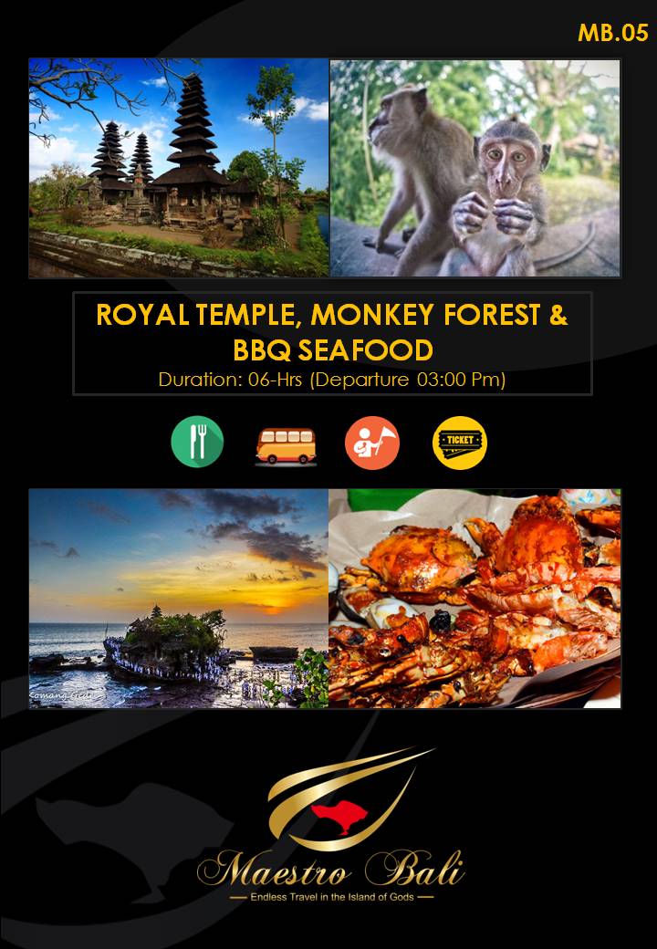 Royal Temple, Monkey Forest & BBQ Seafood